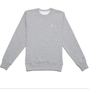 A24 Grey Embroidered Patch Crewneck Sweater, Top